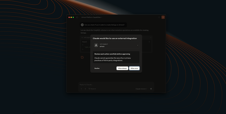 A screenshot of Claude asking for permission to run its introspect tool on the schema