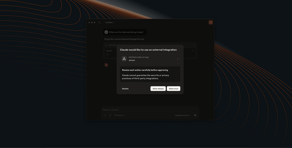 A screenshot of Claude asking to invoke a tool